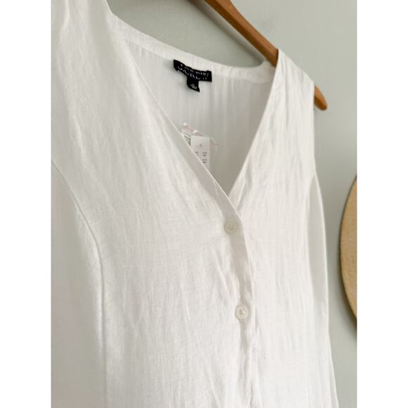 J.Crew | NWT Marilyn Linen mini dress in White | Sz 12 - Picture 5 of 10